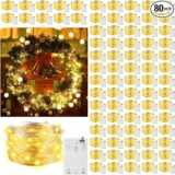 80 Pack Fairy Lights Battery Operated 16.4 ft 50 LED