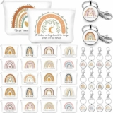 20-Sets Teacher Appreciation Canvas Makeup Bags & Keychains Set