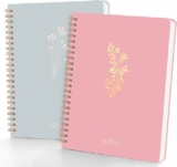 2-Pack Hardcover A5 Spiral Notebook College Ruled with Pockets, 6×8