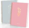 2-Pack Hardcover A5 Spiral Notebook College Ruled with Pockets, 6×8
