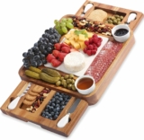 Charcuterie Boards Serving Tray with Double Side & Knife Set