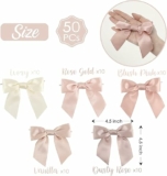 50-Pcs 4.5″ Satin Bows w/ Twist Ties, Dusty Rose