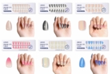 AIRSEE Cat Eye Press On Nails, 24 Pcs Reusable Fake Nails with Glue, Easy to Apply, 12 Sizes