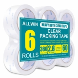 6-Rolls Clear Packing Tape, 1.88″ W x 60 Yards,