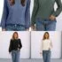 Womens Short Sleeve Sweater Crewneck Top