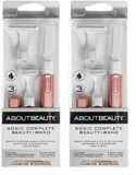 2-Pack About Face Beauty Sonic Complete Beauty-Wand, Facial Razor & Exfoliator, Includes 3 Blades