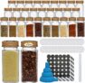 52-Ct Spice Glass Jars with Metal Lids + 52-Ct Jar Sifting Pads + Label and Pen Set + Funnel