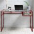Acme Demas Glass Top L-Shaped Computer Desk with Computer Holder