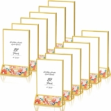 12-Pack Gold Frame Double Sided Acrylic Sign Holder 4×6