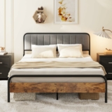 Queen Bed Frame, Upholstered Headboard