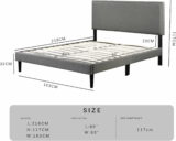 Bed Frame with Headboard, Queen Size