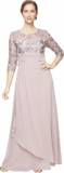 Alex Evenings Women’s Long Lace Top Empire Waist Dress