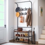 Entryway Bench with Coat Rack