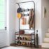 3-Tier Serving Carts with Lockable Wheels, Glass Holder, 6 Hooks, Wine Rack
