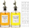 2-Pack Olive Oil Dispenser Bottles Set with Gold Lids & 24 Labels