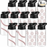 6-Pack Aluminum Sports Water Bottle Bulk with Snap Lids, 17 oz