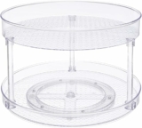 Amazon Basics 2 Tier Lazy Susan Turntable Organizer, 12″ Diameter, Clear