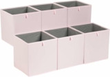 6-Pack Amazon Basics Cube Organizer Bins, Collapsible Storage Baskets for Shelves, Peony Pink
