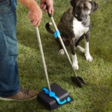 Amazon Basics Pet Waste Removal Set with Swivel Bin, Stainless Steel