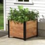Amazon Basics Recycled Wood Square Garden Planter – 17.75″ x 17.75″