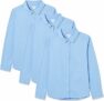 3-Pack Amazon Essentials Girls’ Uniform Long Sleeve Stretch Poplin Button-Down Shirts (Slim Sizes)