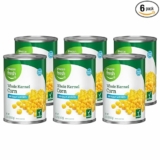 6-Pack Amazon Fresh, Canned Whole Kernel Corn No Salt Added, 15.25 Oz