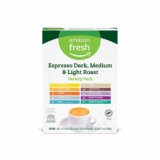 100-Count Amazon Fresh Espresso Dark, Medium & Light Roast Aluminum Capsules, Variety Pack