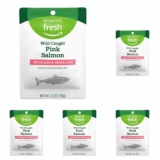 5-Pack Amazon Fresh, Skinless & Boneless Pink Salmon Pouch, 2.5 Oz