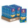 12-Pack Annie’s Macaroni and Classic Cheddar with Organic Pasta, Made with Real Cheese, Dinner Side or Snack, 6 oz