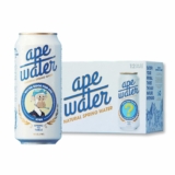 24-Cans Ape Water, Natural Spring Water, Naturally Occuring Minerals & Electrolytes, Locally Sourced in US, 16oz
