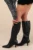 Dolce Vita Women’s Auggie Wide Calf Black Leather Pointed-Toe Knee-High Boots