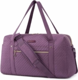 BAGSMART Quilted Weekender Overnight Bag with Laptop Compartment, Shoe Bag & Wet Pockets