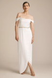 BHLDN Women’s Cleo Off-The-Shoulder Satin Maxi Dress