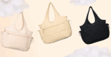 Puffer Travel Tote Bag with Trolley Sleeve