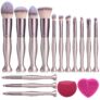 14-Pc Makeup Brushes with Sponge & Brush Cleaner
