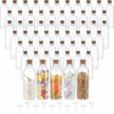 60 Pcs 5 oz Clear Plastic Bottles With Cork