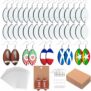 60Pcs Sublimation Earring Blanks with Earring Hooks and Jump Rings, Double-Sided Wood