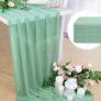 12-Pack Sage Green Gauze Table Runners, 13ft