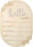 Baby Announcement Sign, 5.91×4.13 Inch Hello World Babies Name Wooden Sign