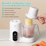 5 in 1 Baby Puree Maker with Dual Steaming Baskets for Steamer, Blender, Grinder, Bottle Warming Fuction