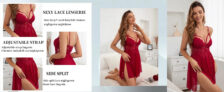 Women Lace Sexy Chemise See Through Nightgown