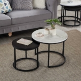 Set of 2 Ball & Cast Modern Nesting Coffee Table Sofa Table Set