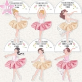 18-Sets Ballerina Thank You Cards with Scrunchies