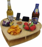 Bamboo Heart-Shaped Couch Cup & Snack Holder Tray