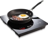 Baulia Induction Cooker Single Touch – 1800-Watt Countertop Burner for Fast Cooking, Precise Digital Temperature Control + 4 Hour Timer, 1800 Watt