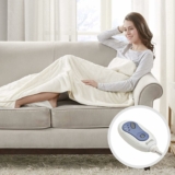 Beautyrest Foot Pocket Soft Microlight Plush Electric Blanket Heated Throw Wrap with Auto Shutoff, 50 x 62 in