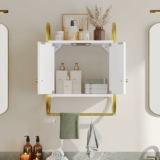 Floating Wall Cabinet with 2 Door and Towel Rack