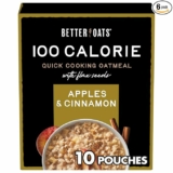 6-Pack 10-Count Better Oats 100 Calorie Apples and Cinnamon Oatmeal Packets, Instant Breakfast with Flax Seeds and Natural Apple-Cinnamon Flavor