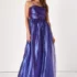 Women’s Exceptional Grace Light Blue Strapless Tiered Bustier Maxi Dress