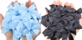 50-Count Self Adhesive Blue Satin Ribbon Bows